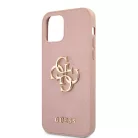 Guess Apple iPhone 12 / 12 Pro 2020 (6.1) PU Saffiano Big 4G Metal Logo Case hátlapvédő tok pink (GUHCP12MSA4GGPI)