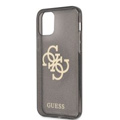   Guess Apple iPhone 12 / 12 Pro 2020 (6.1) TPU Big 4G Full Glitter Case hátlapvédő tok fekete (GUHCP12MPCUGL4GBK)