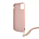 Guess Apple iPhone 11 (6.1) 2019 PU Saffiano Gold Chain Case hátlapvédő tok pink (GUHCN61SASGPI)