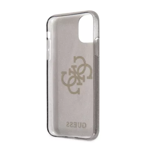Guess Apple iPhone 11 (6.1) 2019 TPU Big 4G Full Glitter Case hátlapvédő tok fekete (GUHCN61PCUGL4GBK)