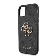   Guess Apple iPhone 11 (6.1) 2019 PU 4G Metal Logo Case hátlapvédő tok fekete (GUHCN614GMGGR)