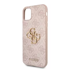  Guess Apple iPhone 11 (6.1) 2019 PU 4G Metal Logo hátlapvédő tok pink (GUHCN614GMGPI)