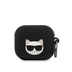   Karl Lagerfeld Choupette Head Apple Airpods 3 szilikon tok fekete (KLACA3SILCHBK)