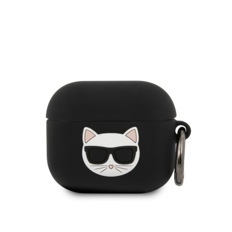 Karl Lagerfeld Choupette Head Apple Airpods 3 szilikon tok fekete (KLACA3SILCHBK)