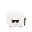 Karl Lagerfeld Choupette Head Apple Airpods 3 szilikon tok fehér (KLACA3SILCHWH)