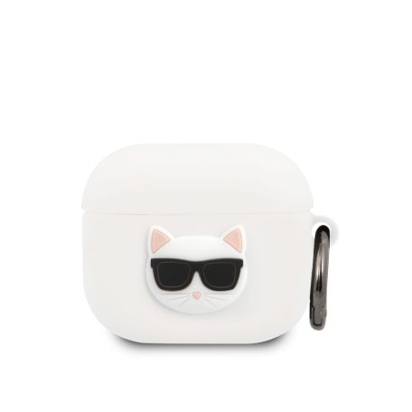 Karl Lagerfeld Choupette Head Apple Airpods 3 szilikon tok fehér (KLACA3SILCHWH)