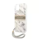 Guess Apple iPhone 13 (6.1) TPU Marble Stripe hátlapvédő tok szürke (GUHCP13MKMABGR)