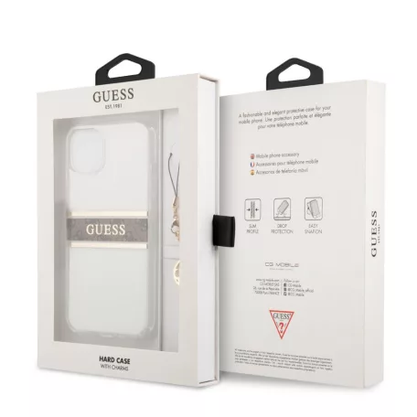 Guess Apple iPhone 13 Mini (5.4) PC/TPU 4G hátlapvédő tok barna (GUHCP13SKB4GBR)