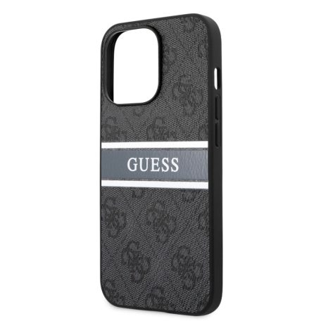 Guess Apple iPhone 13 Pro (6.1) PU 4G Printed Stripe hátlapvédő tok szürke (GUHCP13L4GDGR)