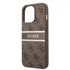 Guess Apple iPhone 13 Pro Max (6.7) PU 4G Printed Stripe hátlapvédő tok barna (GUHCP13X4GDBR)