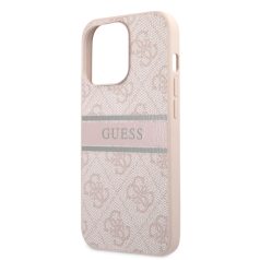   Guess Apple iPhone 13 Pro (6.1) PU 4G Printed Stripe hátlapvédő tok pink (GUHCP13L4GDPI)