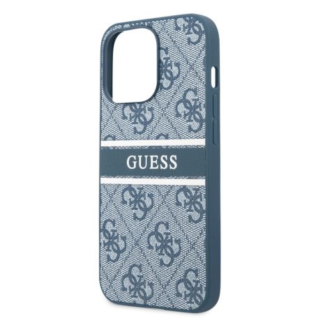 Guess Apple iPhone 13 Pro Max (6.7) PU 4G Printed Stripe hátlapvédő tok kék (GUHCP13X4GDBL)