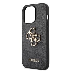   Guess Apple iPhone 13 Pro Max (6.7) PU 4G Metal Logo hátlapvédő tok szürke (GUHCP13X4GMGGR)