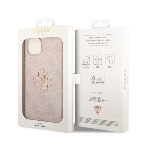 Guess Apple iPhone 13 Pro Max (6.7) 4G Metal Logo hátlapvédő tok pink (GUHCP13X4GMGPI)