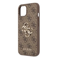   Guess Apple iPhone 13 (6.1) PU 4G Metal Logo hátlapvédő tok barna (GUHCP13M4GMGBR)