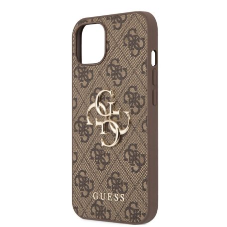 Guess Apple iPhone 13 (6.1) PU 4G Metal Logo hátlapvédő tok barna (GUHCP13M4GMGBR)