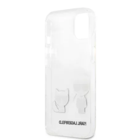Karl Lagerfeld and Choupette Apple iPhone 13 Mini (5.4) PC/TPU Ikonik hátlapvédő tok átlátszó (KLHCP13SSSKCW)