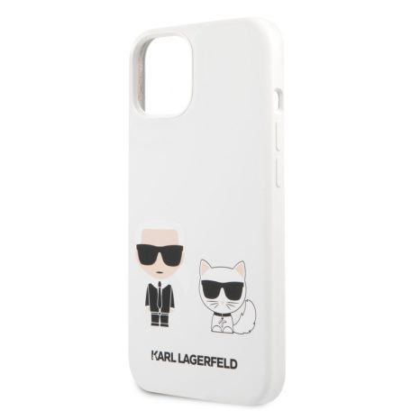 Karl Lagerfeld and Choupette Apple iPhone 13 (6.1) hátlapvédő tok fehér (KLHCP13MSSKCW)