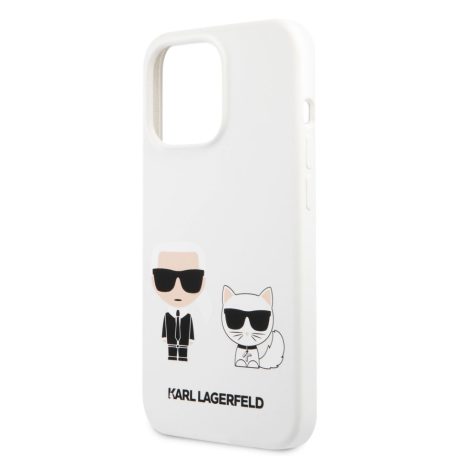 Karl Lagerfeld and Choupette Apple iPhone 13 Pro Max (6.7) hátlapvédő tok fehér (KLHCP13XSSKCW)