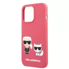 Karl Lagerfeld and Choupette Apple iPhone 13 Pro (6.1) hátlapvédő tok piros (KLHCP13LSSKCP)