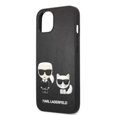   Karl Lagerfeld and Choupette Apple iPhone 13 (6.1) PU Leather hátlapvédő tok fekete (KLHCP13MPCUSKCBK)