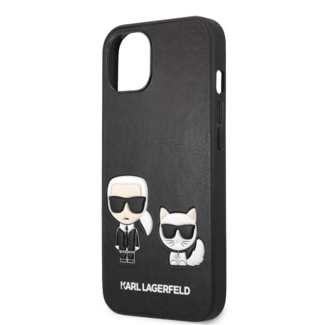 Karl Lagerfeld and Choupette Apple iPhone 13 (6.1) PU Leather hátlapvédő tok fekete (KLHCP13MPCUSKCBK)