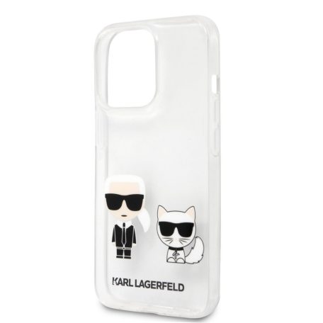 Karl Lagerfeld and Choupette Apple iPhone 13 Pro (6.1) PC/TPU Ikonik hátlapvédő tok átlátszó (KLHCP13LCKTR)