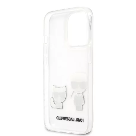 Karl Lagerfeld and Choupette Apple iPhone 13 Pro Max (6.7) PC/TPU Ikonik hátlapvédő tok átlátszó (KLHCP13XCKTR)