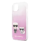 Karl Lagerfeld and Choupette Apple iPhone 13 Mini (5.4) PC/TPU Ikonik hátlapvédő tok pink (KLHCP13SCKTRP)