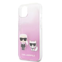   Karl Lagerfeld and Choupette Apple iPhone 13 Mini (5.4) PC/TPU Ikonik hátlapvédő tok pink (KLHCP13SCKTRP)