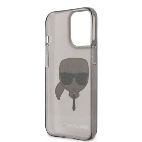 Karl Lagerfeld Apple iPhone 13 Pro Max (6.7) TPU Full Glitter hátlapvédő tok fekete (KLHCP13XKHTUGLB)