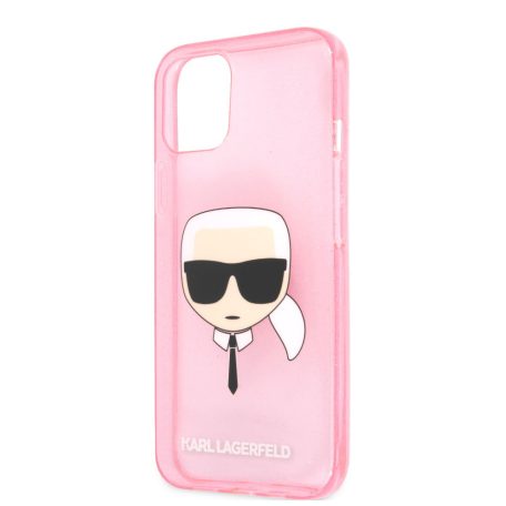 Karl Lagerfeld Apple iPhone 13 Mini (5.4) TPU Full Glitter hátlapvédő tok pink (KLHCP13SKHTUGLP)