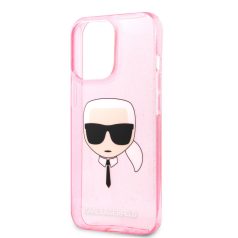   Karl Lagerfeld Apple iPhone 13 Pro (6.1) TPU Full Glitter hátlapvédő tok pink (KLHCP13LKHTUGLP)