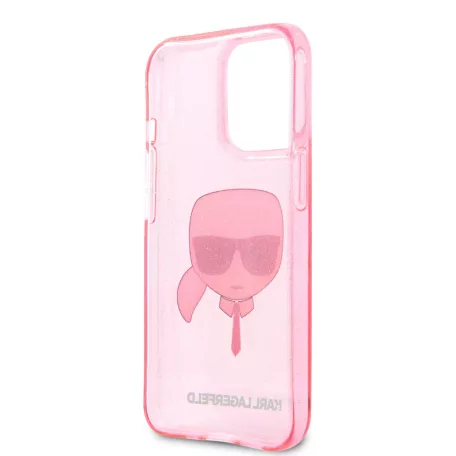 Karl Lagerfeld Apple iPhone 13 Pro Max (6.7) TPU Full Glitter hátlapvédő tok pink (KLHCP13XKHTUGLP)