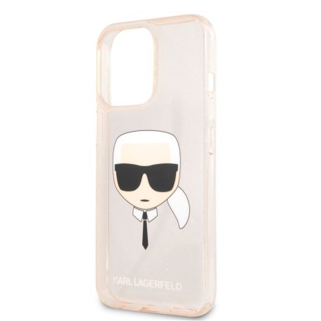Karl Lagerfeld Apple iPhone 13 Pro Max (6.7) TPU Full Glitter hátlapvédő tok arany (KLHCP13XKHTUGLGO)