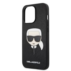   Karl Lagerfeld Apple iPhone 13 Mini (5.4) PU Saffiano hátlapvédő tok fekete (KLHCP13SSAKHBK)