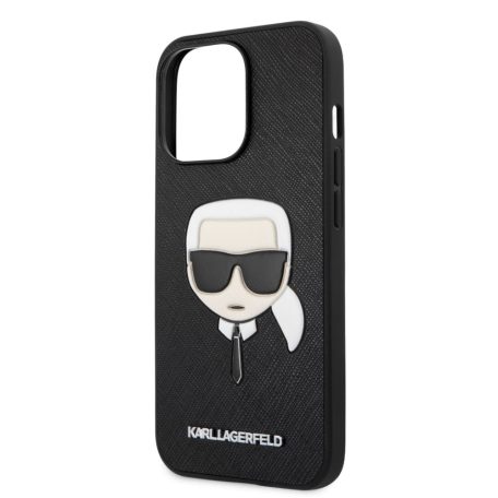 Karl Lagerfeld Apple iPhone 13 (6.1) PU Saffiano hátlapvédő tok fekete (KLHCP13MSAKHBK)