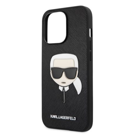 Karl Lagerfeld Apple iPhone 13 Pro Max (6.7) PU Saffiano hátlapvédő tok fekete (KLHCP13XSAKHBK)