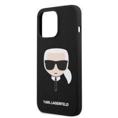   Karl Lagerfeld Apple iPhone 13 Mini (5.4) Liquid Silicone hátlapvédő tok fekete (KLHCP13SSLKHBK)