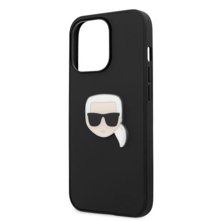 Karl Lagerfeld Apple iPhone 13 Pro Max (6.7) PU Leather hátlapvédő tok fekete (KLHCP13XPKMK)