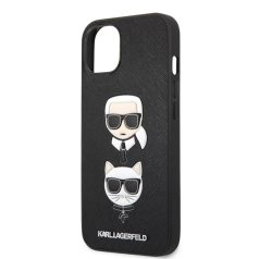   Karl Lagerfeld and Choupette Apple iPhone 13 Mini (5.4) PU Saffiano hátlapvédő tok fekete (KLHCP13SSAKICKCBK)