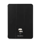 Karl Lagerfeld Apple iPad Pro 11 (2021) Metal Saffiano oldalra nyíló könyv tok fekete (KLFC11OKMK)