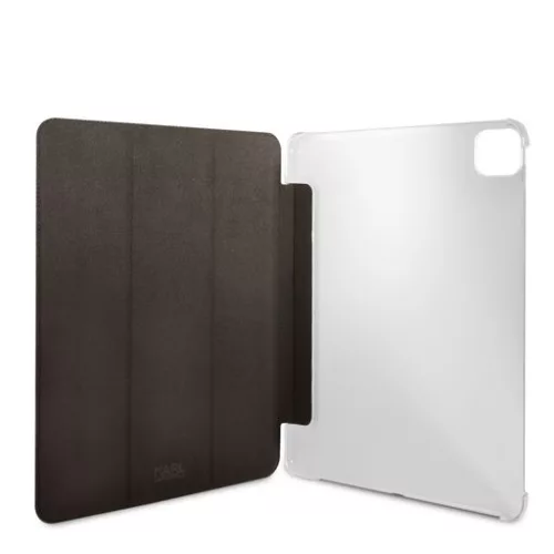 Karl Lagerfeld Apple iPad Pro 11 (2021) Metal Saffiano oldalra nyíló könyv tok fekete (KLFC11OKMK)