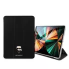 Karl Lagerfeld Apple iPad Pro 12.9 (2021) Metal Saffiano oldalra nyíló könyv tok fekete (KLFC12OKHK)