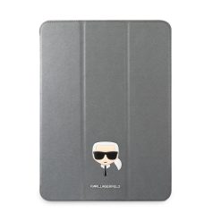   Karl Lagerfeld Apple iPad Pro 11 (2021) Metal Saffiano oldalra nyíló könyv tok ezüst (KLFC11OKHG)
