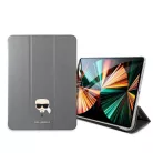 Karl Lagerfeld Apple iPad Pro 12.9 (2021) Metal Saffiano oldalra nyíló könyv tok ezüst (KLFC12OKHG)