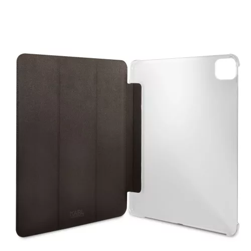 Karl Lagerfeld and Choupette Apple iPad Pro 11 (2021) Head Saffiano oldalra nyíló könyv tok fekete (KLFC11OKCK)