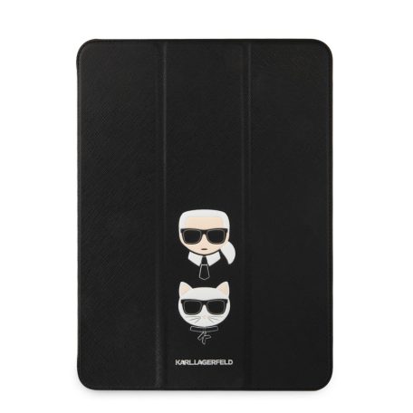 Karl Lagerfeld and Choupette Apple iPad Pro 12.9 (2021) Head Saffiano oldalra nyíló könyv tok fekete (KLFC12OKCK)