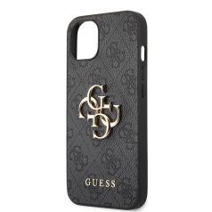   Guess Apple iPhone 13 (6.1) PU 4G Metal Logo hátlapvédő tok szürke (GUHCP13M4GMGGR)