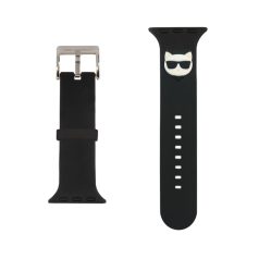   Karl Lagerfeld Karl and Choupette Head Apple Watch 42/44mm óraszíj fekete (KLAWLSLCKK)